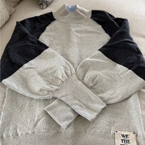 We The Free Mock Sweatshirt  in Gray and Navy